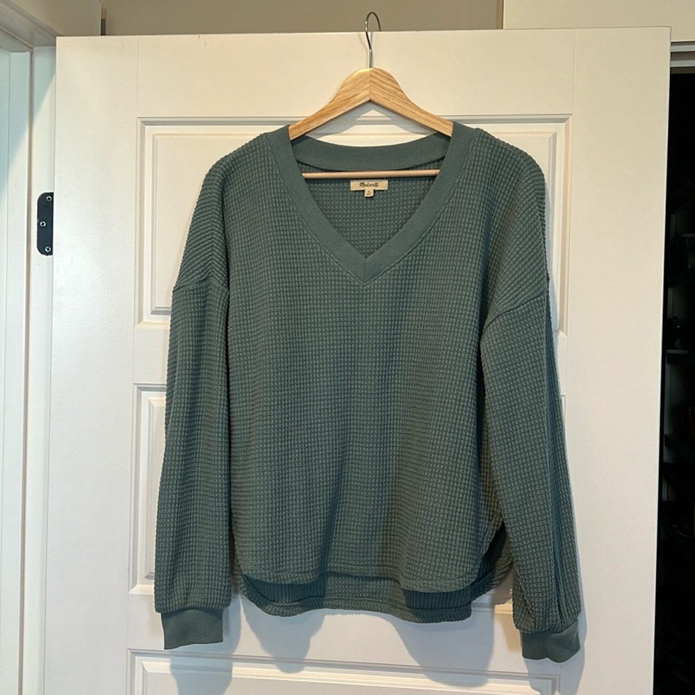 Madewell Waffle Knit Side Split Top